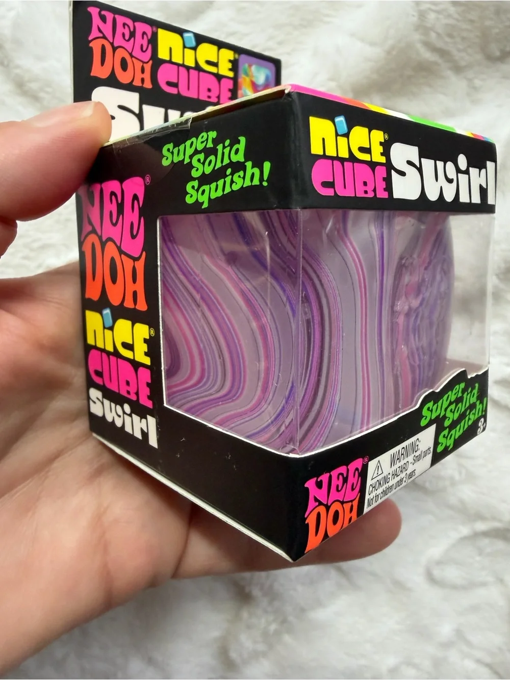 🩶🩷💜 NIB NEEDOH by Schylling – Nice Cube Swirl | Gray, Pink & Purple ✨